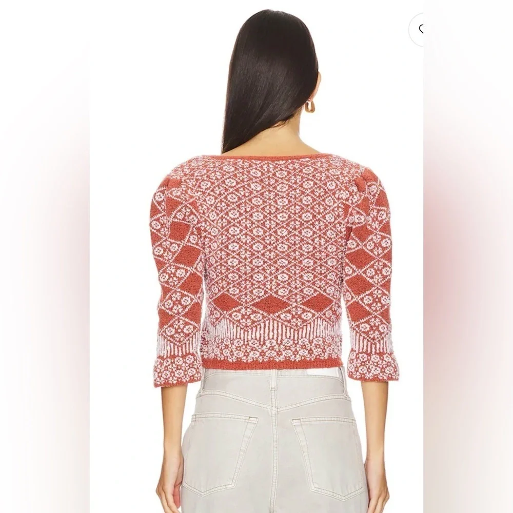 Free People Cardigan Orchid Cinnamon XS Cropped Boho Knit NWOT